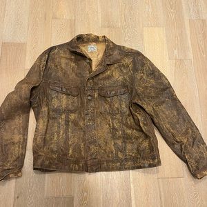 Polo Ralph Lauren Distressed Men’s Coated Brown Jean Jacket